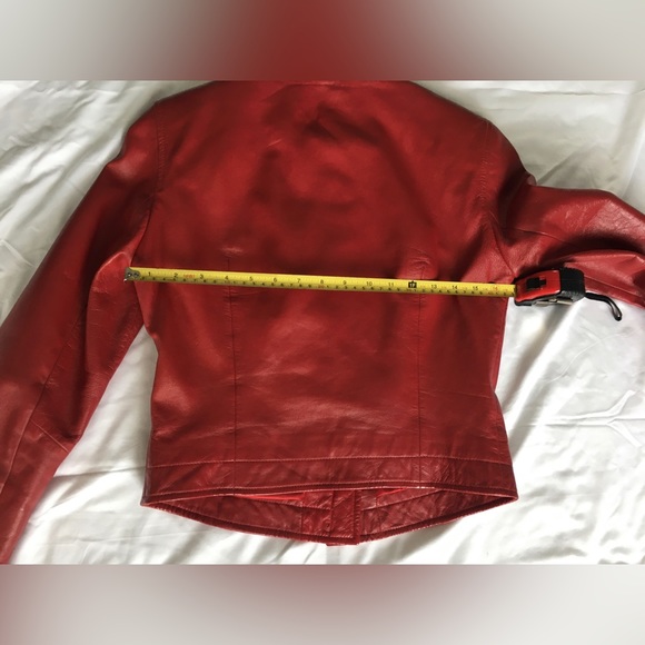 EUC Gorgeous vintage Cache short rich red genuine leather jacket, size 2 - Picture 4 of 13